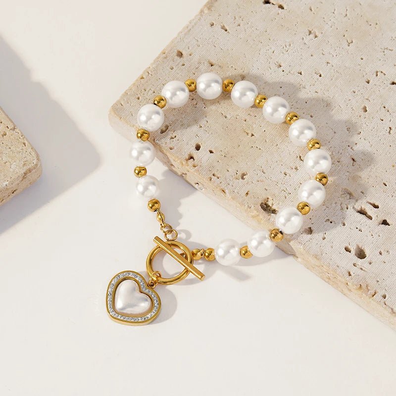Elegant Pearl Heart Lock Necklace