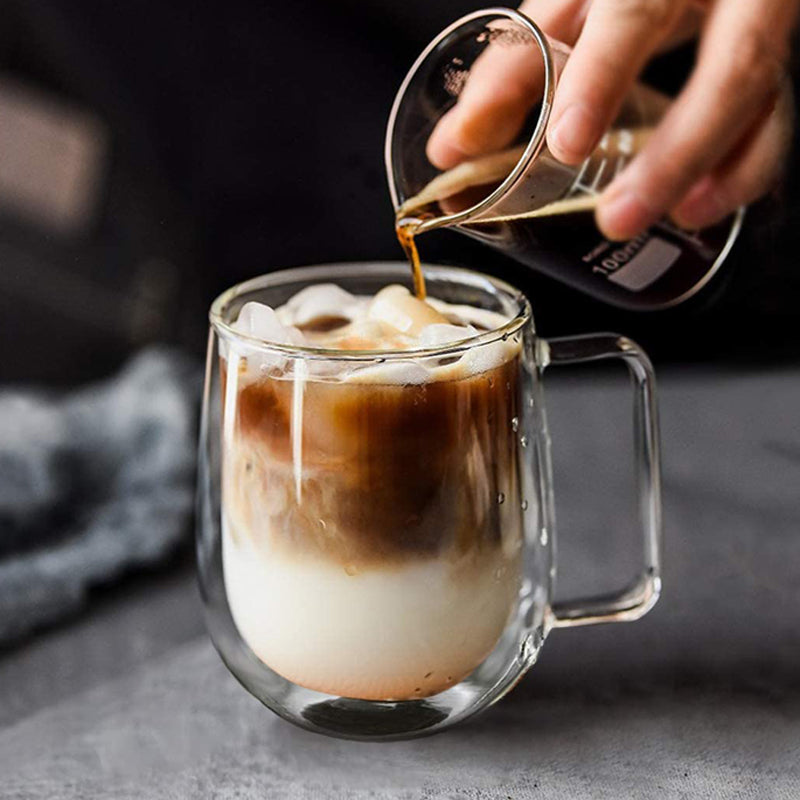 Premium Thermal Double Walled Glass Coffee Mug - Halri