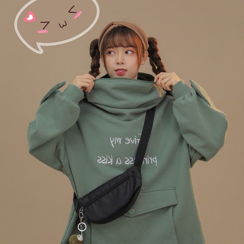 Asian Inspired Frog Hooded Sweatshirt - Halri