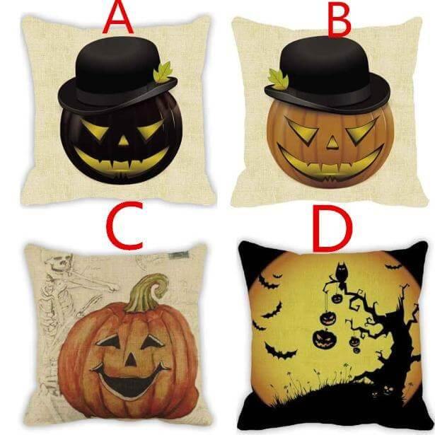 Spooky Orange Halloween Pillow Covers