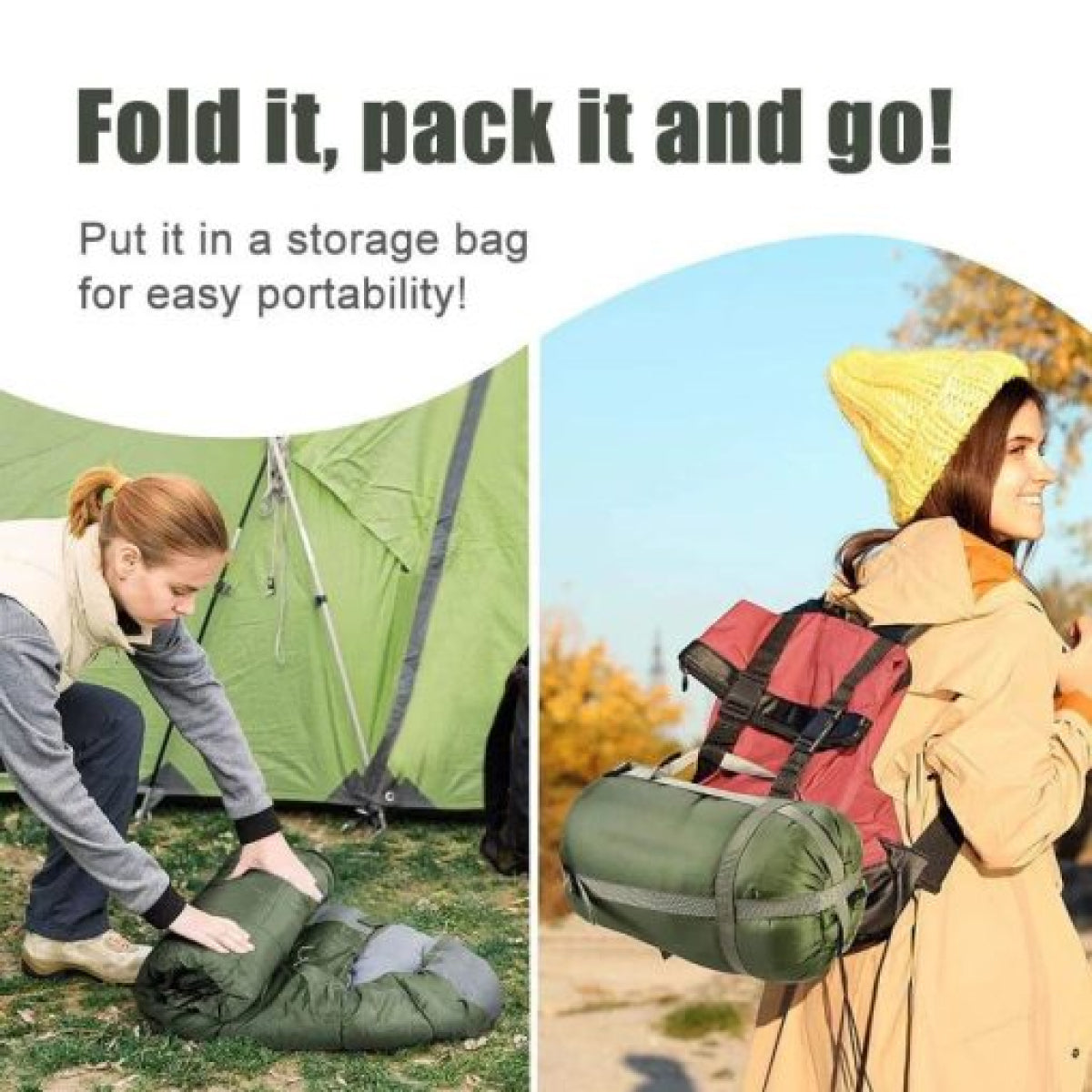 Lightweight Compact Sleeping Bag for Camping & Hiking