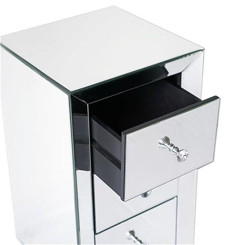 Modern 3 Drawer White Nightstand Table