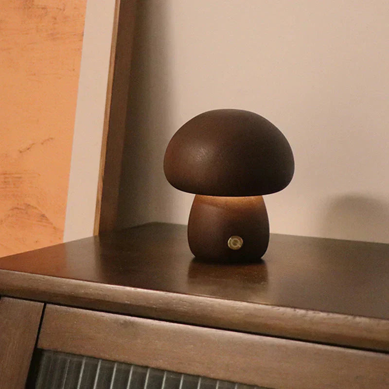 Warm Wooden Fungi LED Nightlight