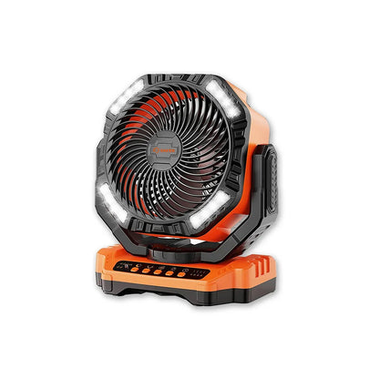 Portable Outdoor Fan with LED Light and Rotation