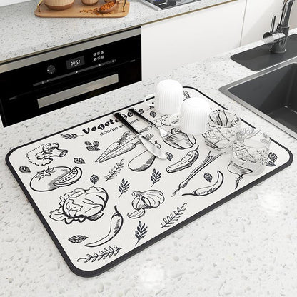 Absorbent Kitchen Counter Drying Mat