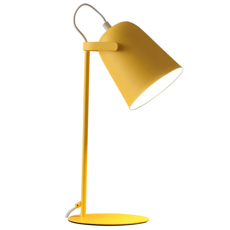 Yellow table lamp on a white background