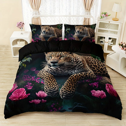 Beautiful Floral Animal Print 3pc Bed Set - Halri