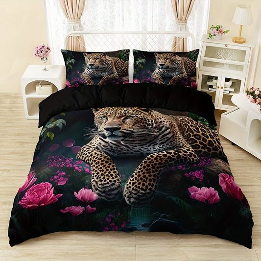 Beautiful Floral Animal Print 3pc Bed Set - Halri