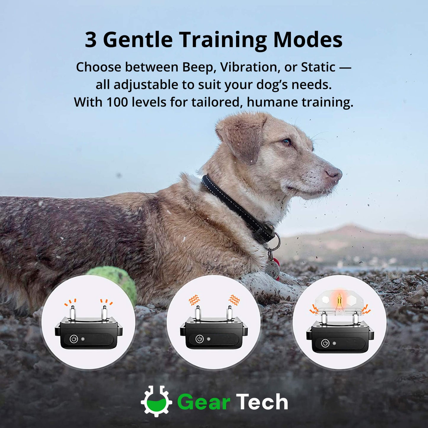 Adjustable Dog Training Collar with Sound, Vibe & Shock Modes