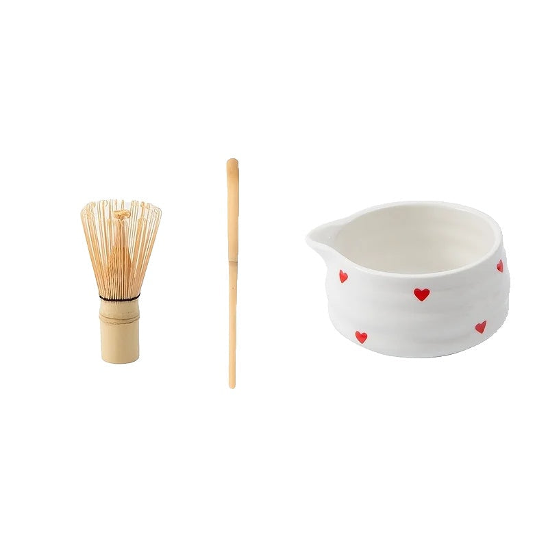 Green Tea Matcha Ceramic Bowl Set with Whisk - Halri