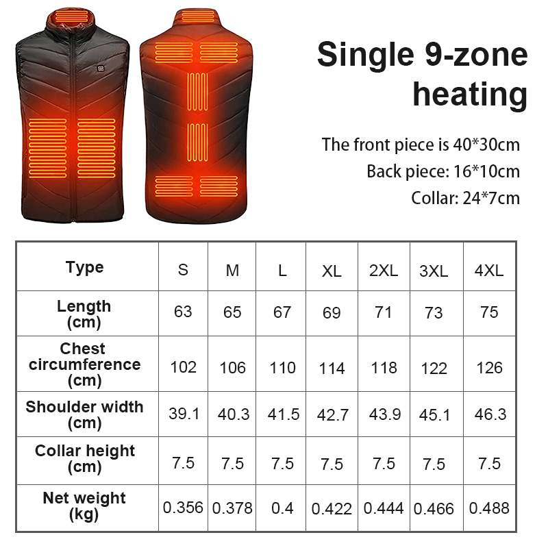 Warm Adjustable Heat Vest for Men and Women