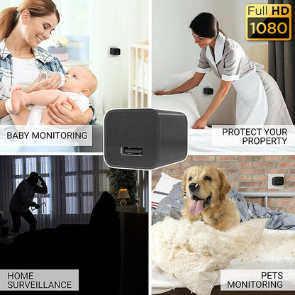 Compact 1080P Hidden Spy Camera Wall Charger
