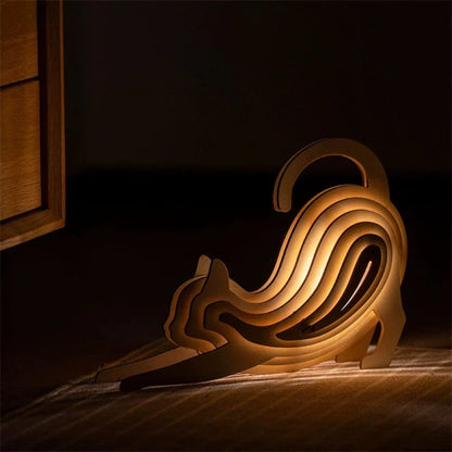 Rustic Handcrafted Wooden Animal Lamp
