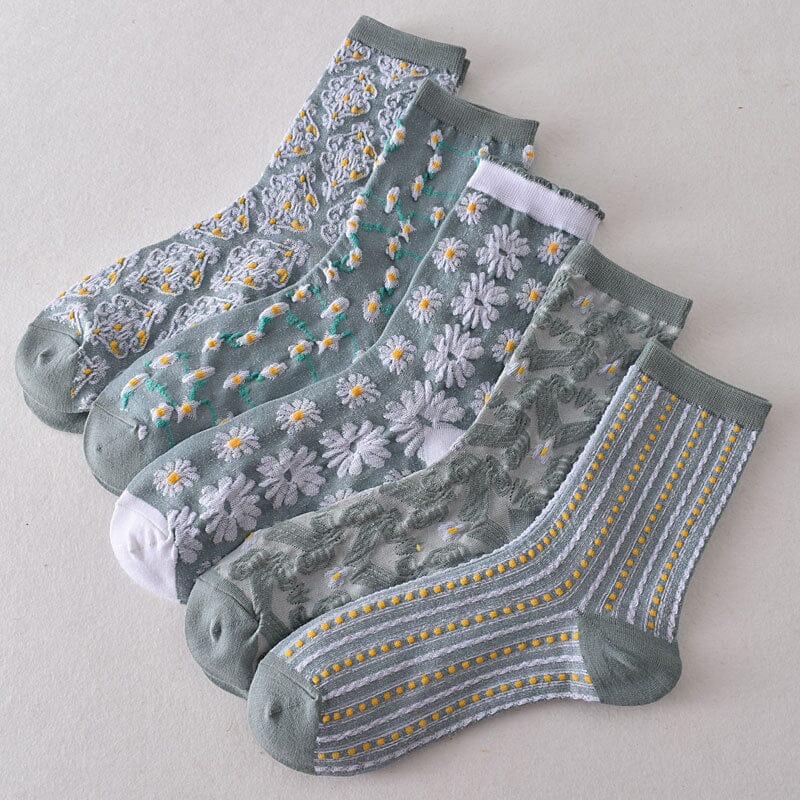 Colorful Women's Flower Pattern Socks (10 Pack)