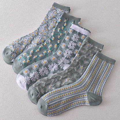 Colorful Women's Flower Pattern Socks (10 Pack)
