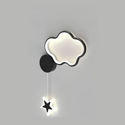 Whimsical Cloud Wall Lamp with Stars and Moon
