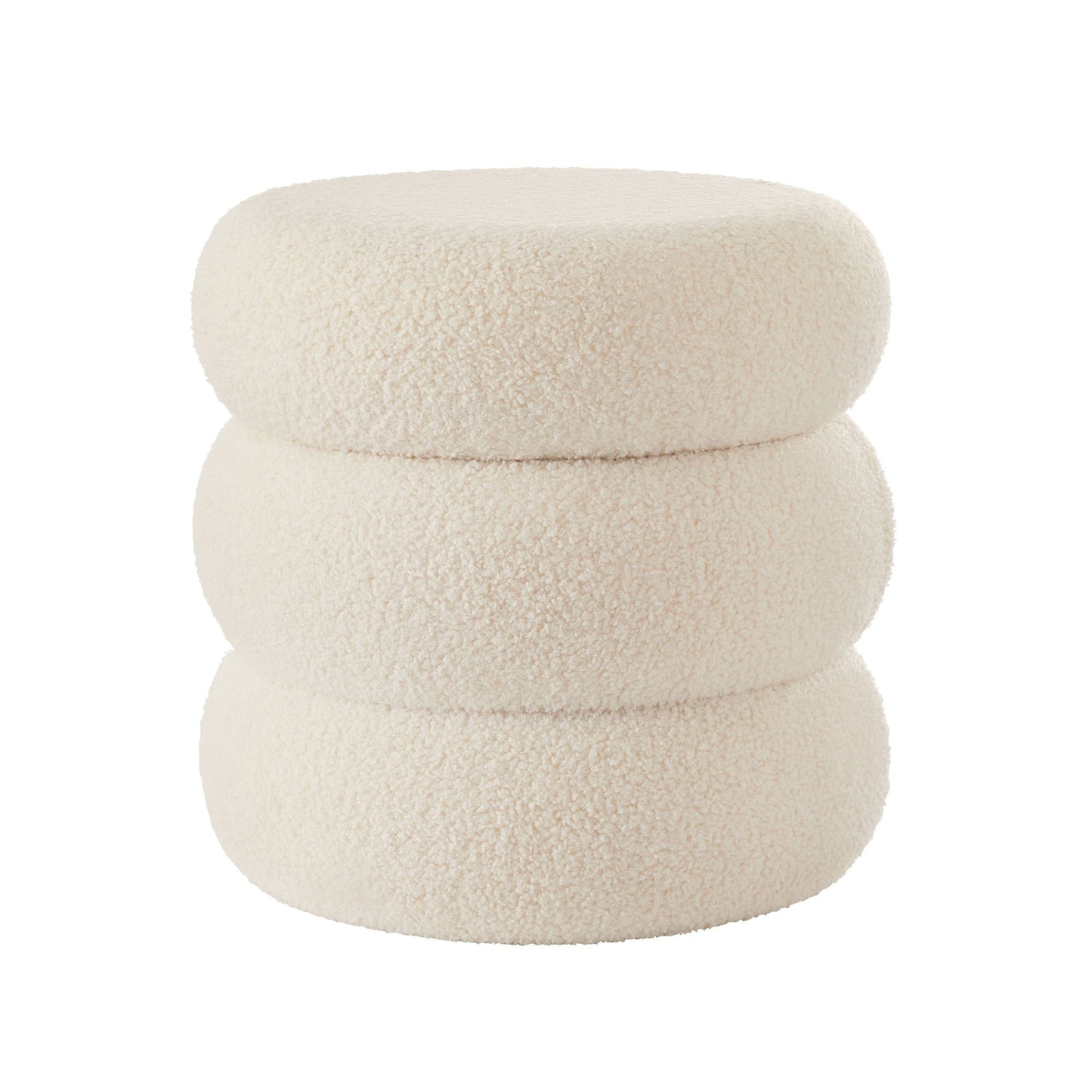 Plush Circular Storage Footstool