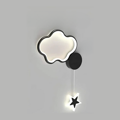 Whimsical Cloud Wall Lamp with Stars and Moon