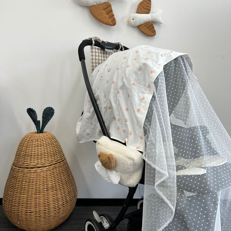 Baby Stroller Canopy with Breathable Mesh & Bug Net