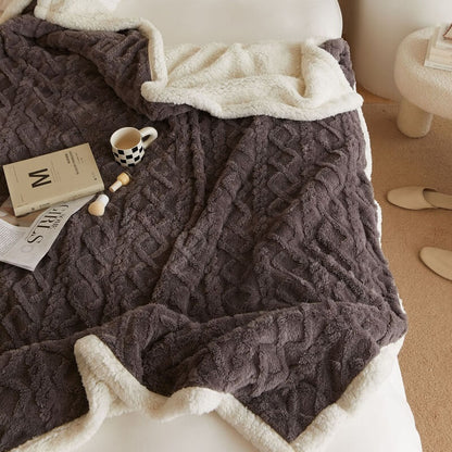 Plush Reversible Fleece Throw Blanket with Soft Texture