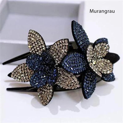 Sparkly Double Blossom Hair Barrette
