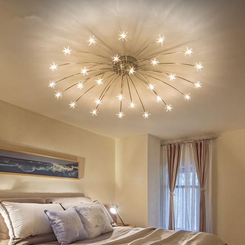 Luxury Chrome Glass Semi Flush Ceiling Light