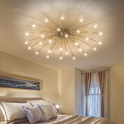 Luxury Chrome Glass Semi Flush Ceiling Light