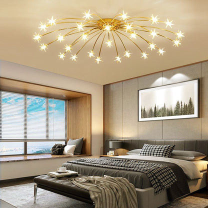 Luxury Chrome Glass Semi Flush Ceiling Light