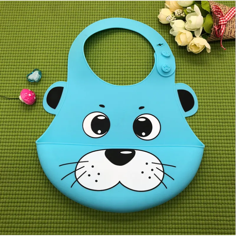 Soft Baby Bibs Set - Cute Animal Print Silicone Bibs - Halri