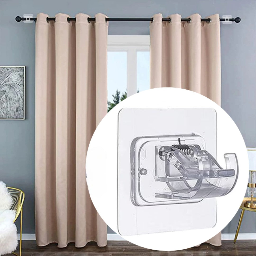 Easy Fit Adhesive Curtain Rod Brackets 12PCS Set - Halri