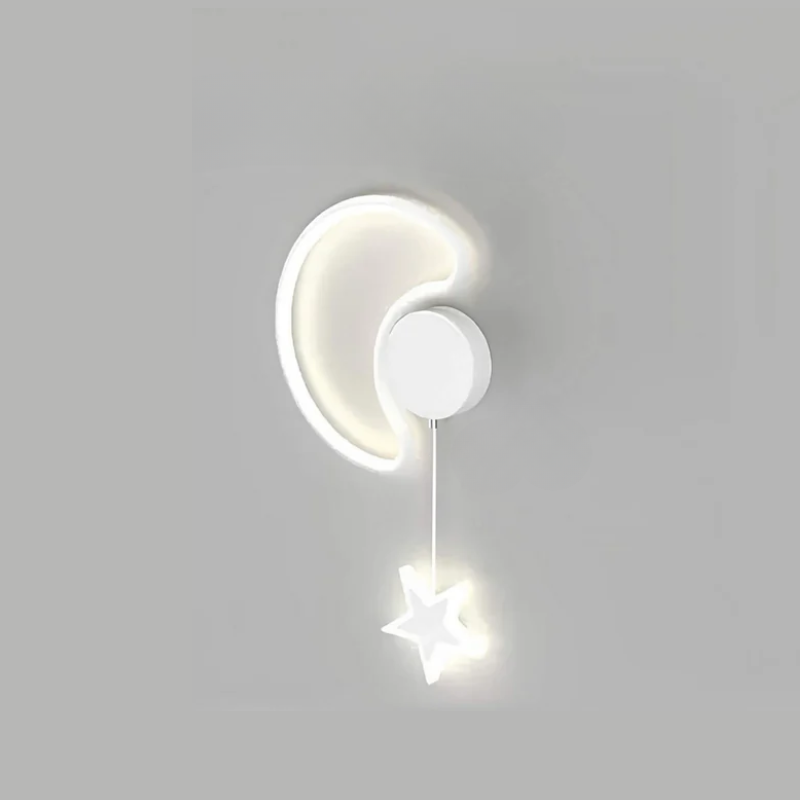 Whimsical Cloud Wall Lamp with Stars and Moon