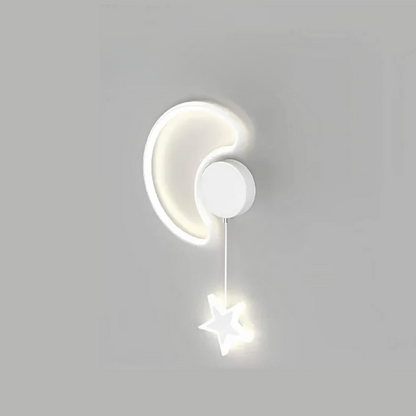 Whimsical Cloud Wall Lamp with Stars and Moon
