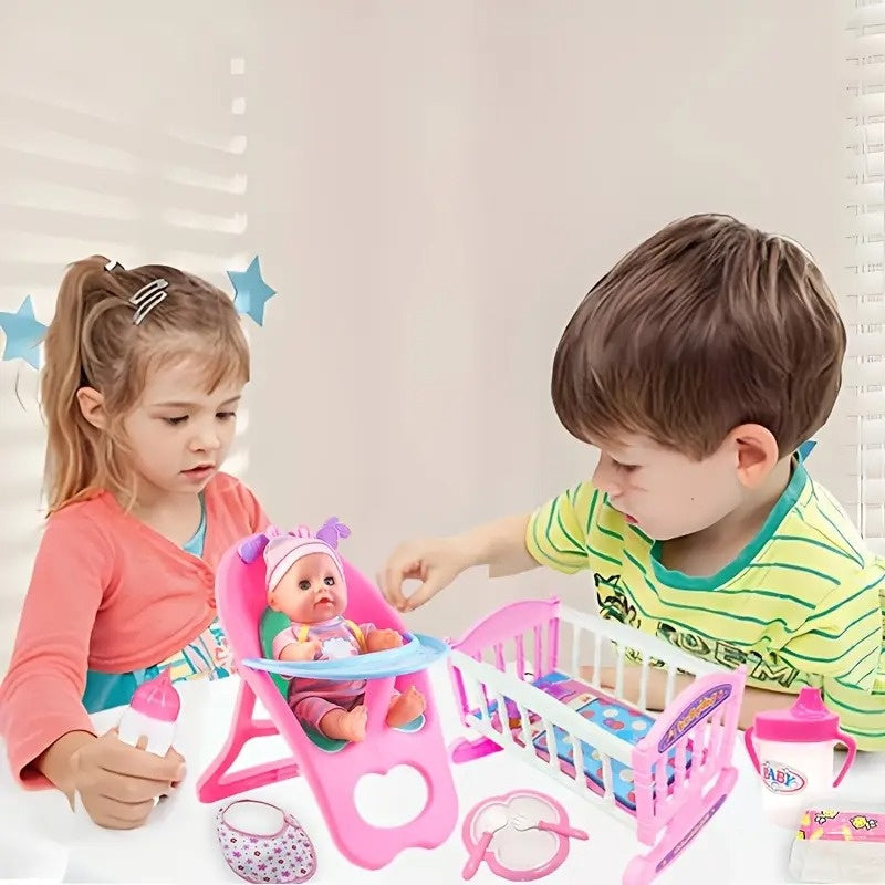 Cute Baby Doll Playset with Accessories for Kids - Halri