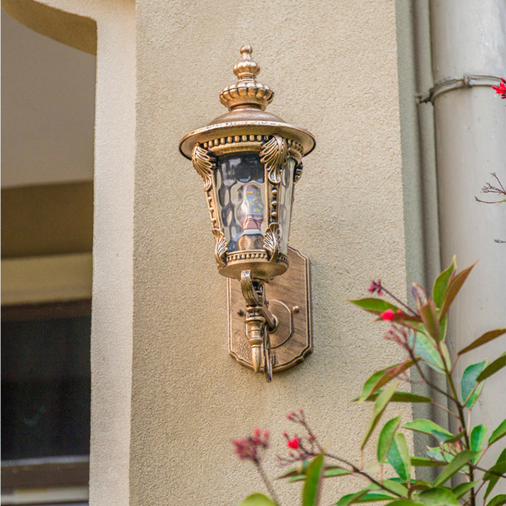 Rustic Garden Glass Outside Wall Lamp