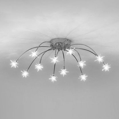 Luxury Chrome Glass Semi Flush Ceiling Light