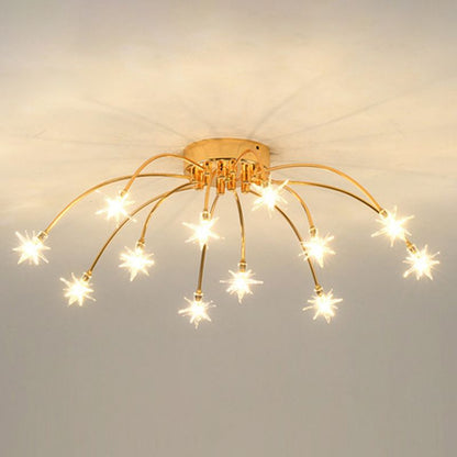 Luxury Chrome Glass Semi Flush Ceiling Light