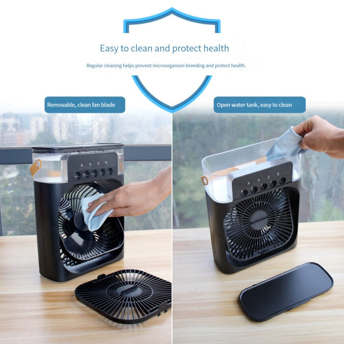 Compact Portable USB Misting Fan with Silent Cooling Spray
