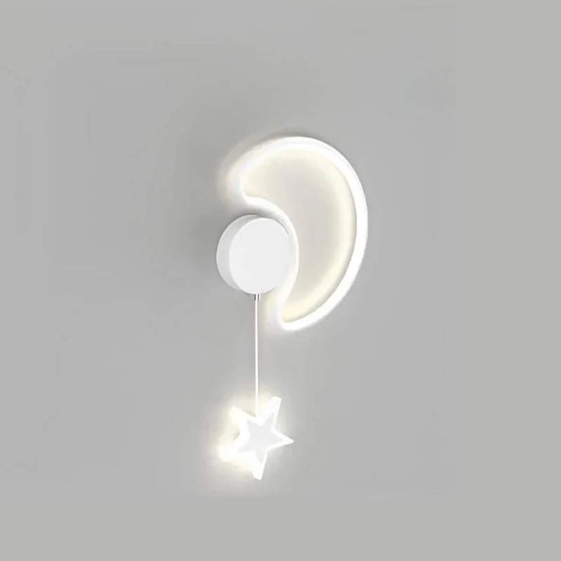 Whimsical Cloud Wall Lamp with Stars and Moon