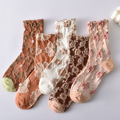 Colorful Women's Flower Pattern Socks (10 Pack)