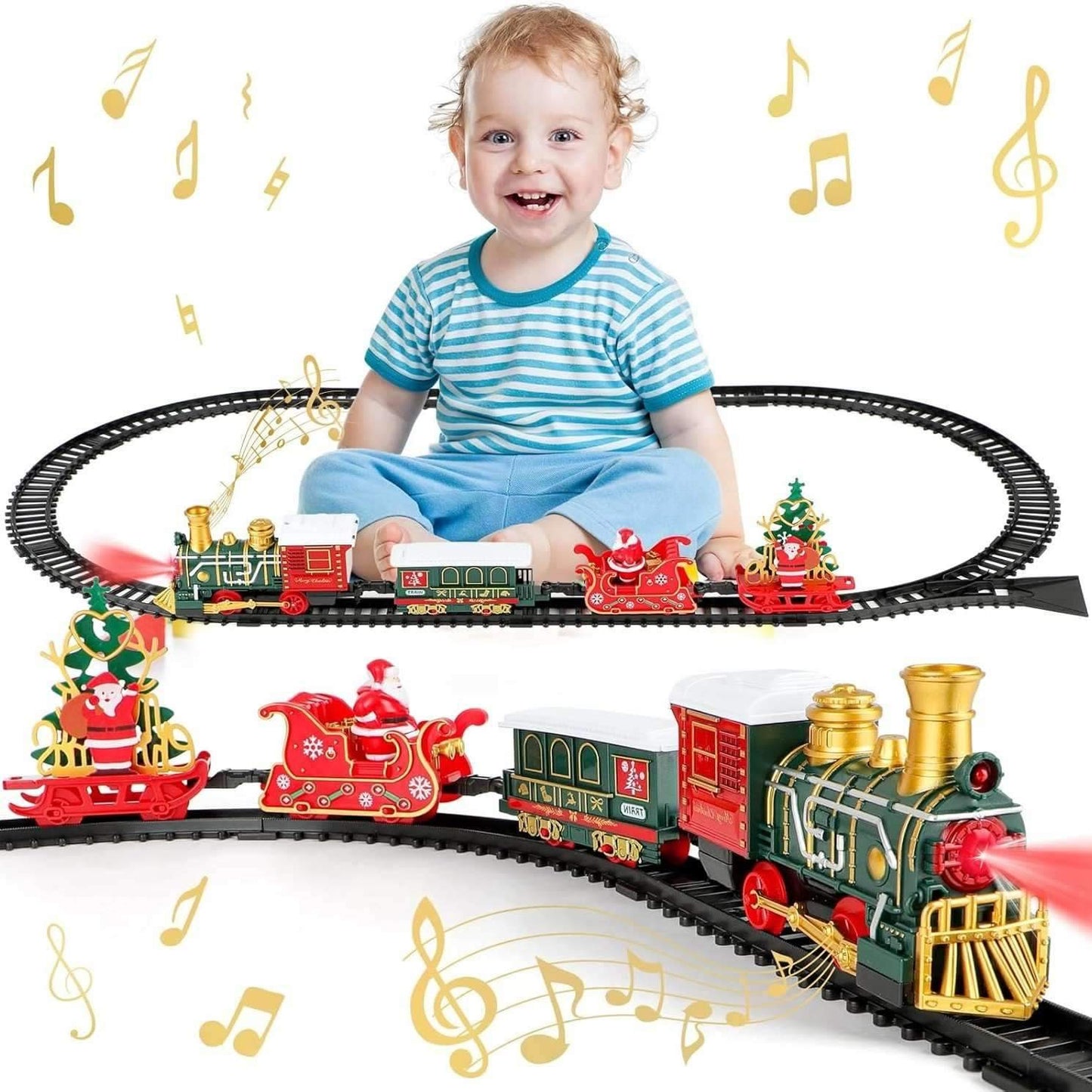 Ultimate Kids Toy Train Set with Lights and Sounds - Halri