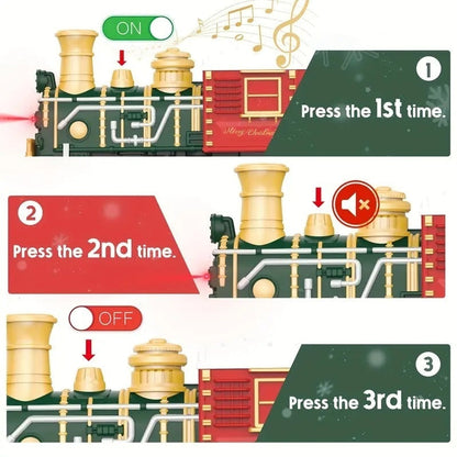 13 Piece Classic Toy Train Set for Kids with Headlight Smoke Realistic Sounds 3 Car Carriage 11 Feet Track Kids Toys Perfect Christmas Gift