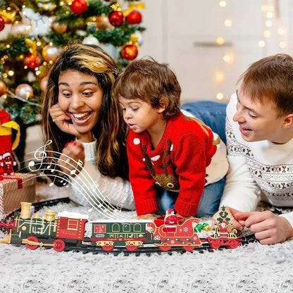 13 Piece Classic Toy Train Set for Kids with Headlight Smoke Realistic Sounds 3 Car Carriage 11 Feet Track Kids Toys Perfect Christmas Gift