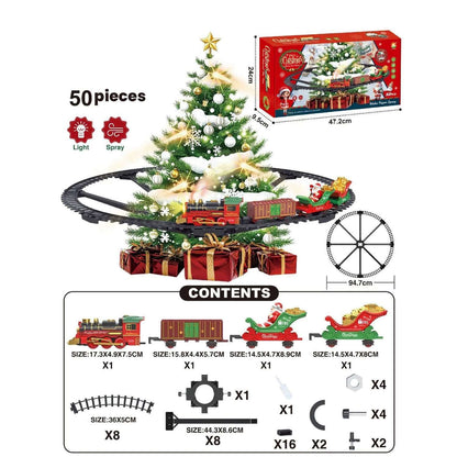 13 Piece Classic Toy Train Set for Kids with Headlight Smoke Realistic Sounds 3 Car Carriage 11 Feet Track Kids Toys Perfect Christmas Gift