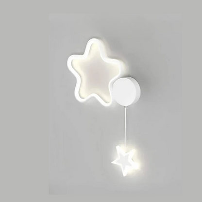 Whimsical Cloud Wall Lamp with Stars and Moon