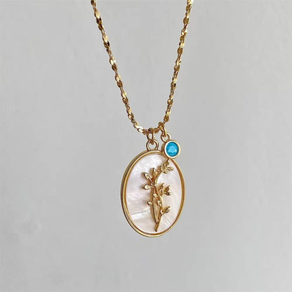 Delicate Birthstone Flower Pendant Necklace 14k Gold