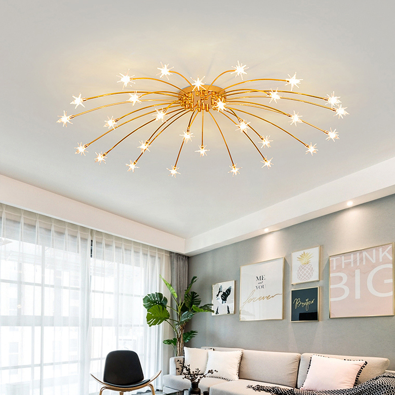 Luxury Chrome Glass Semi Flush Ceiling Light