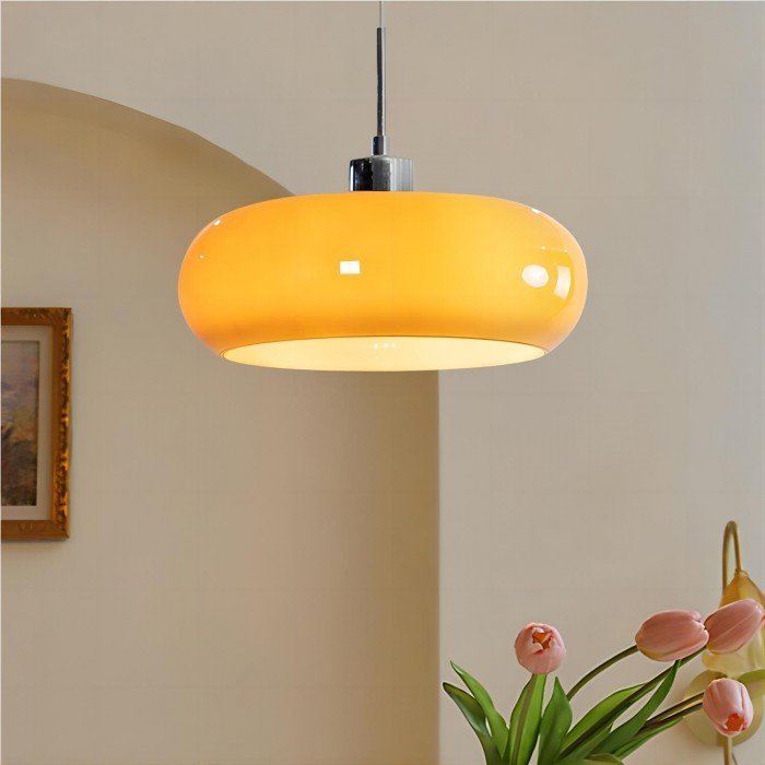 Vintage Glass Pendant Lamp Industrial Chic Retro Style - Halri