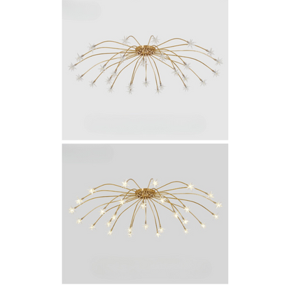 Luxury Chrome Glass Semi Flush Ceiling Light