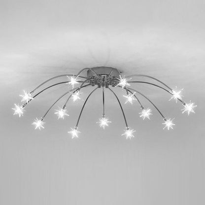 Luxury Chrome Glass Semi Flush Ceiling Light