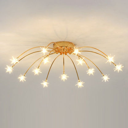 Luxury Chrome Glass Semi Flush Ceiling Light